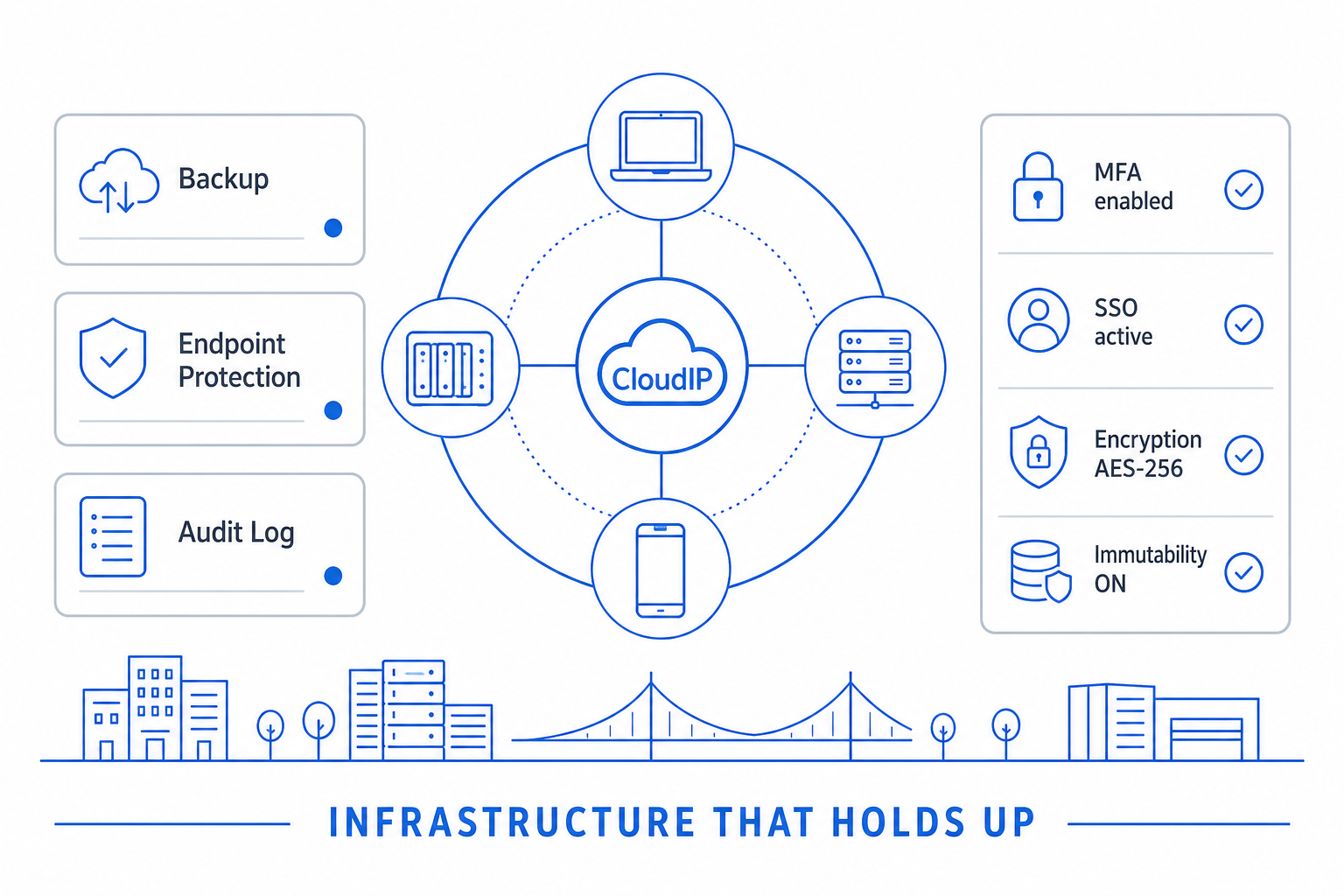 Illustration depicting how CloudIP supports CISO on the platform.